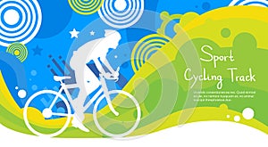 Cycling Track Athlete Sport Competition Colorful Banner