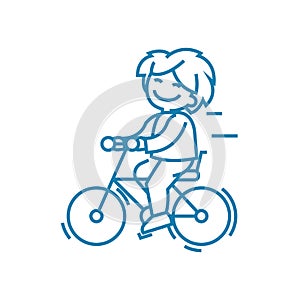 Cycling trips linear icon concept. Cycling trips line vector sign, symbol, illustration.