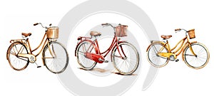 cycling vintage bicycle bike ai generated watercolor