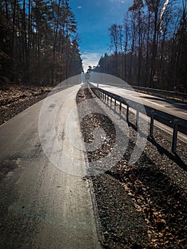 Cycling way beside a street