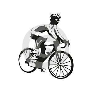 Cyclist, abstract vector silhouette. Road cycling