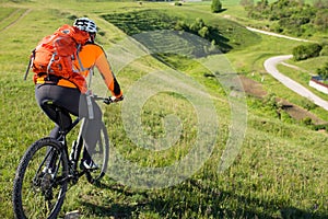 Cyclist on the Beautiful Meadow Trail