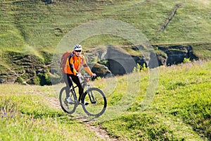 Cyclist on the Beautiful Meadow Trail