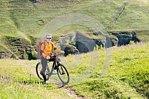 Cyclist on the Beautiful Meadow Trail