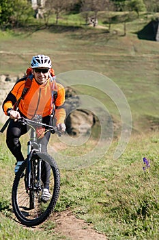 Cyclist on the Beautiful Meadow Trail