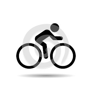 cyclist bicycle icon simple vector illustration