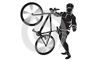 Cyclist with bike