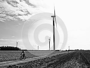 Cyclist in the countryside