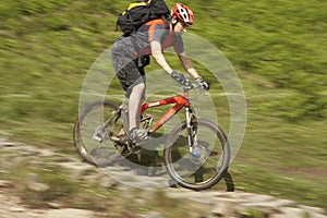 Cyclist On Countryside Track