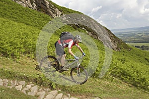 Cyclist On Countryside Track