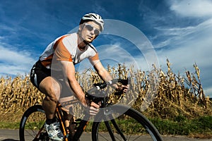 Cyclist in a curve