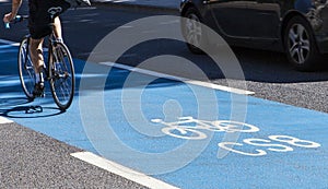 Cyclist on a Cycle Superhighway in London photo