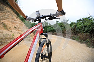 Cyclist cycling mountain bike