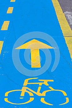 Cyclist cycling path Carrera Septima Bogota Colombia photo