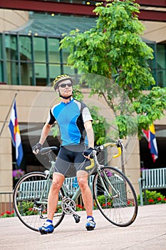 Cyclist in downtown