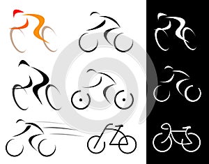 Cyclist - isolated vector icons photo