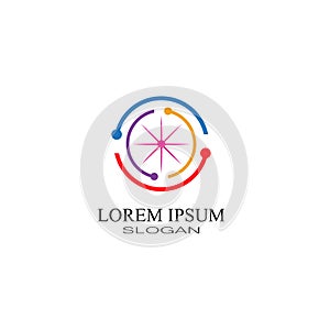 Cyclist logo template Bicycle vector