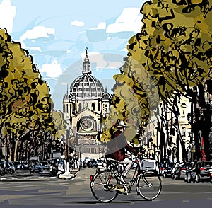 Cyclist in Paris