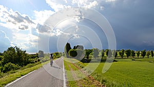 Cyclist pedaling Sunday