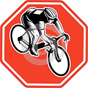 Cyclist racing bike