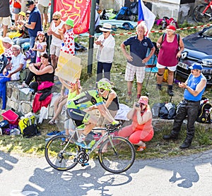 The Cyclist Ramunas Navardauskas on Col du Glandon - Tour de France 2015