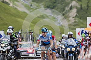 The Cyclist Ramunas Navardauskas on Col du Lautaret - Tour de Fr