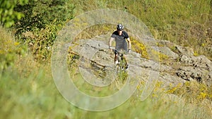 Cyclist Riding A Bike