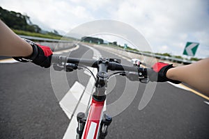 Cyclist riding Mountain Bike