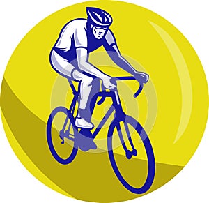 Cyclist riding racing bike