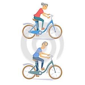 Cyclist senior couple