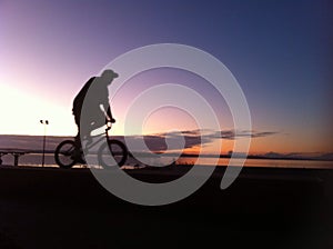 Cyclist sillouette