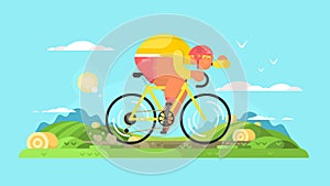 Cyclist sportsman on bike
