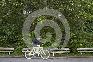Cyclist in Stanley Park. Vancouver. Canada photo
