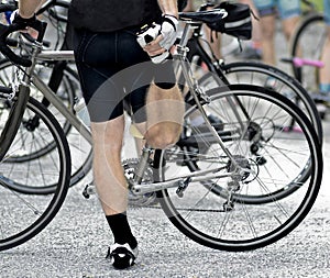 Cyclist Stretching