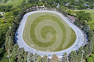 Cyclist on Velodrome Bicycle Track photo