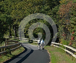 Cyclists on Cape Cod Rail Trail