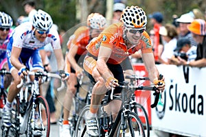 Cyclists compete at the Tour Down Under.