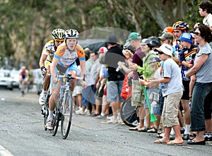 Cyclists compete at the Tour Down Under.