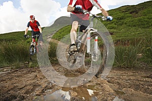 Cyclists On Countryside Track