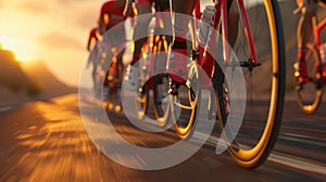 The Cyclists at Sunset.AI generated image