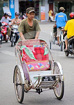 Cyclo driver in Hue, Vietnam