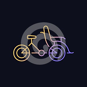 Cyclo taxi gradient vector icon for dark theme