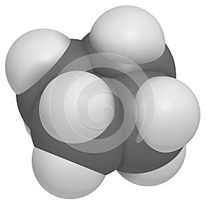 cyclobutane cyclic alkane cycloalkane molecule. photo