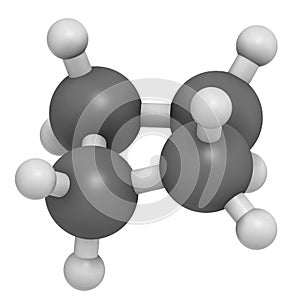 cyclobutane cyclic alkane cycloalkane molecule. photo