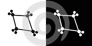 Cyclobutane molecular formula icon Flat fill set collection photo