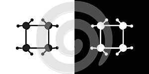 Cyclobutane molecular formula icon Flat vector set outline photo