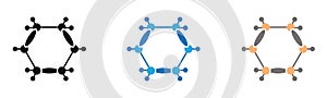 Cyclobutane molecular formula icon Line Art Logo set photo