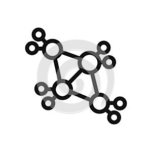 Cyclobutane molecular formula icon linear vector graphics sign photo