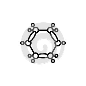 Cyclobutane molecular formula icon outline collection in black photo