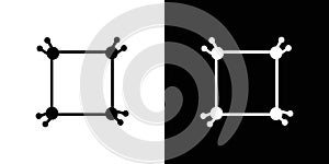 Cyclobutane molecular formula icon Flat art illustration in outline photo